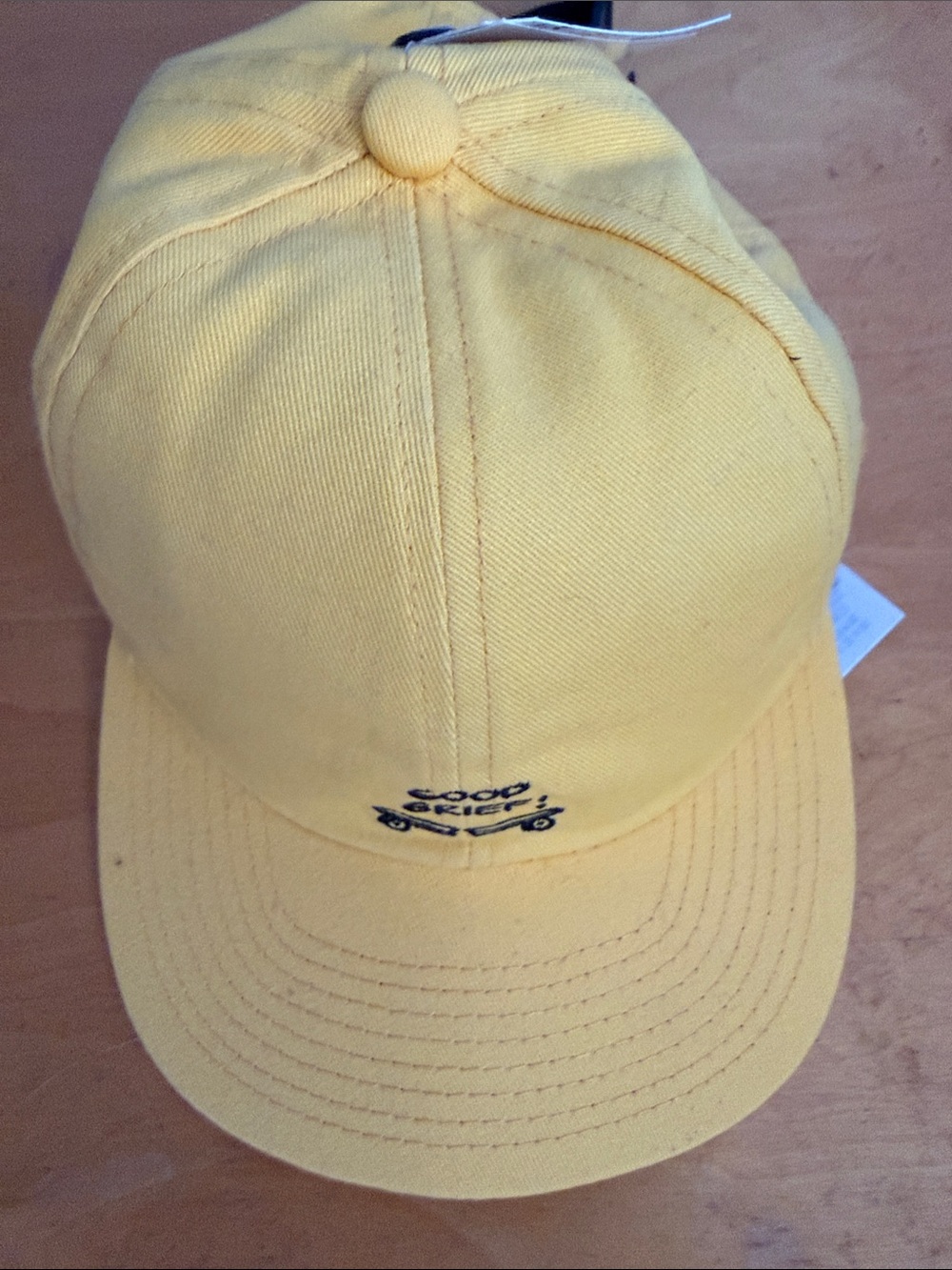 Vans Yellow Embroidered Skate Logo Baseball Cap Good Grief